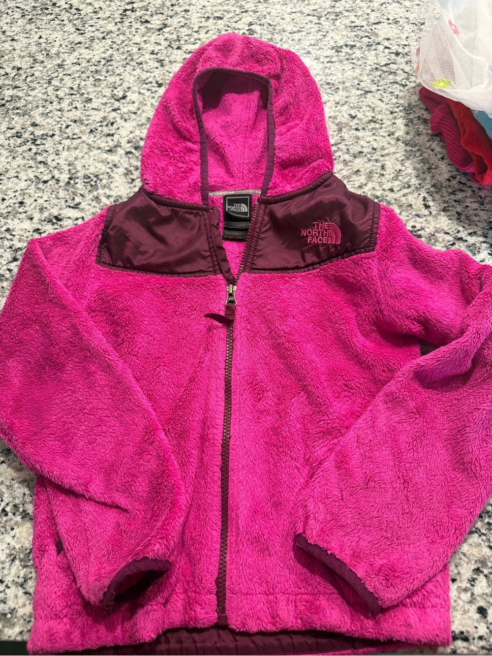 The North Face Girls Hooded Fleece Puffer - Bright Magenta